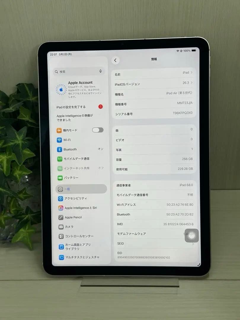 ✅✨超美品✨iPad Air 第5世代❣️256GB Wi-Fi+セルラー