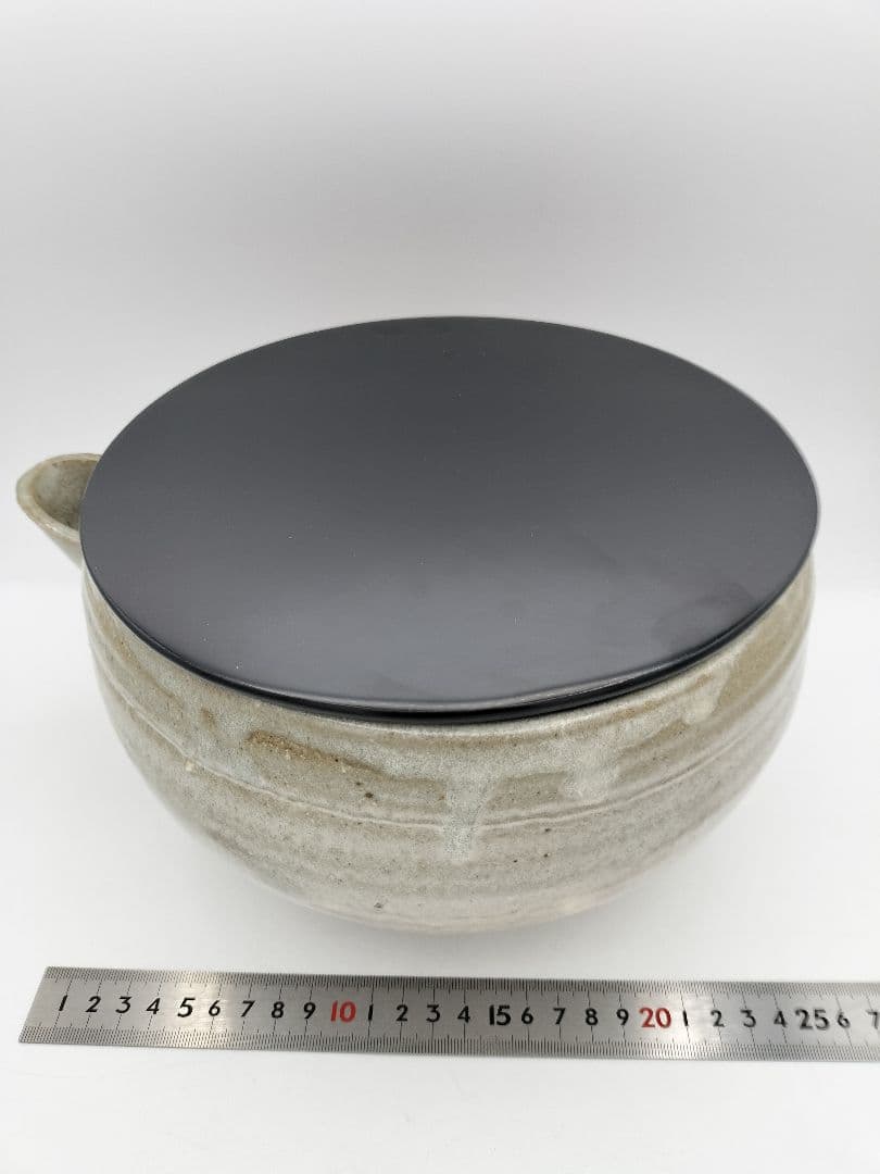 b913 片口水指（鉢）塗蓋 畦地他喜男 木箱 茶道具