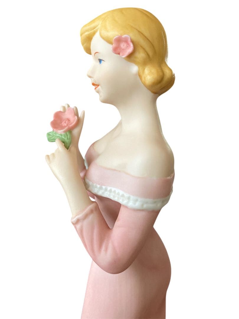 Demain/ドマン　オルゴール　美女　陶器製　インテリアフィギュリン