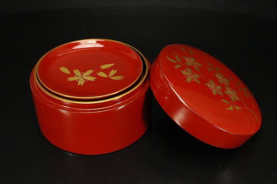 京の名工 象彦 蓋物 内皿 六客 美品 菊紋箱 677