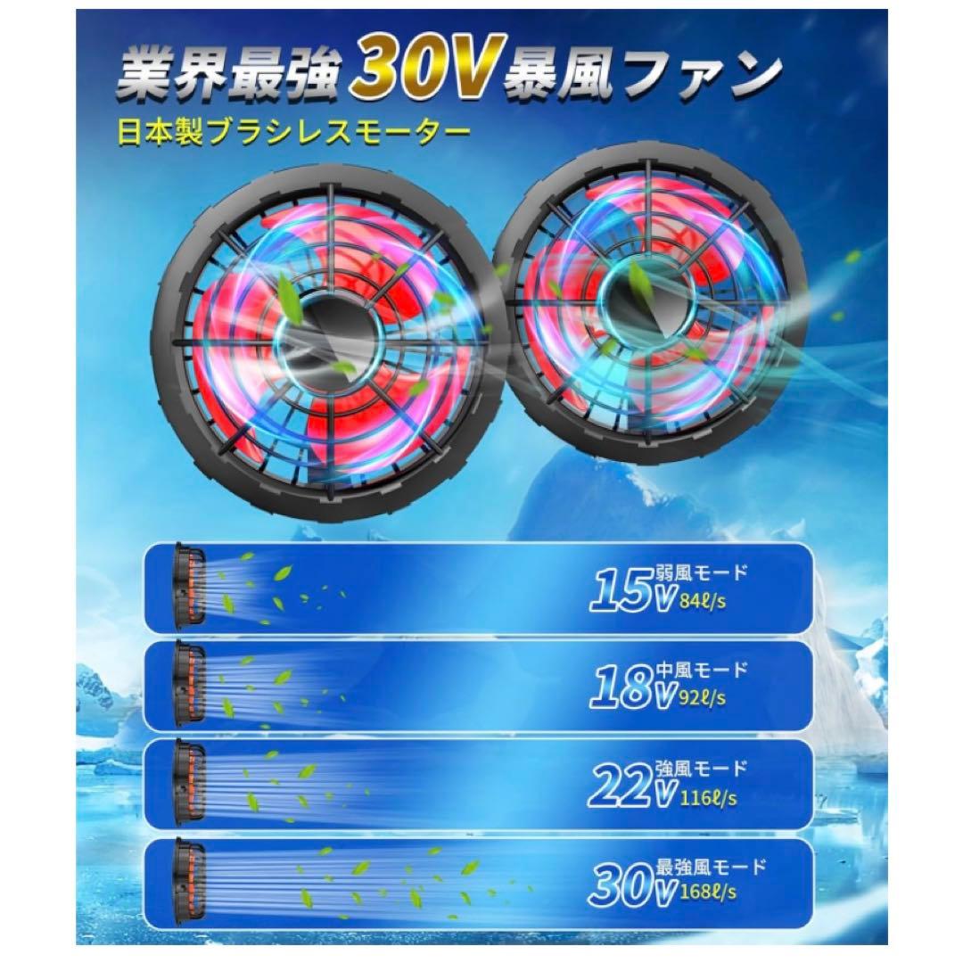 空調作業服 ファンバッテリーセット30V超高出力＆40000大容量＆2024最新