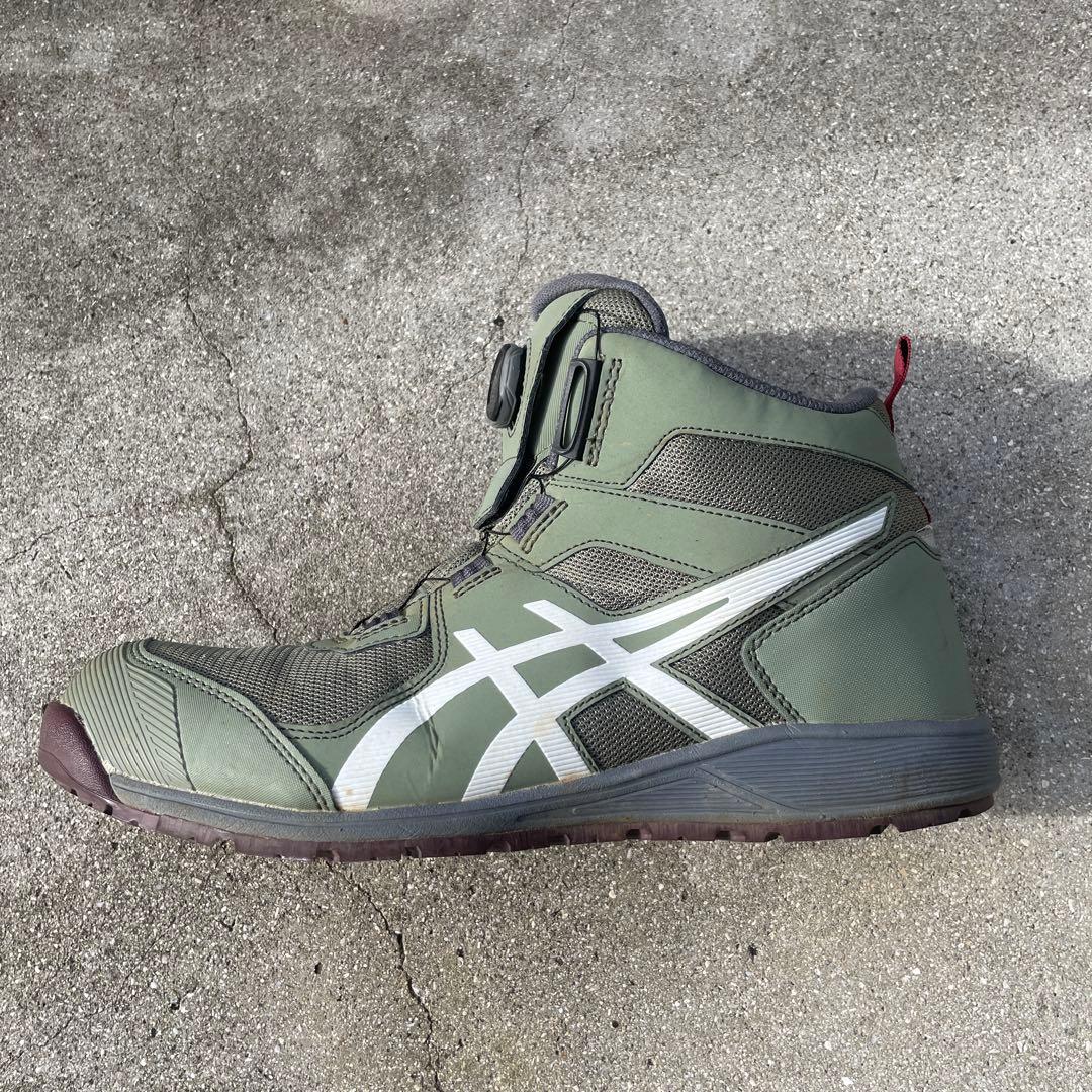 ASICS ボアシステム安全靴 オリーブグリーン