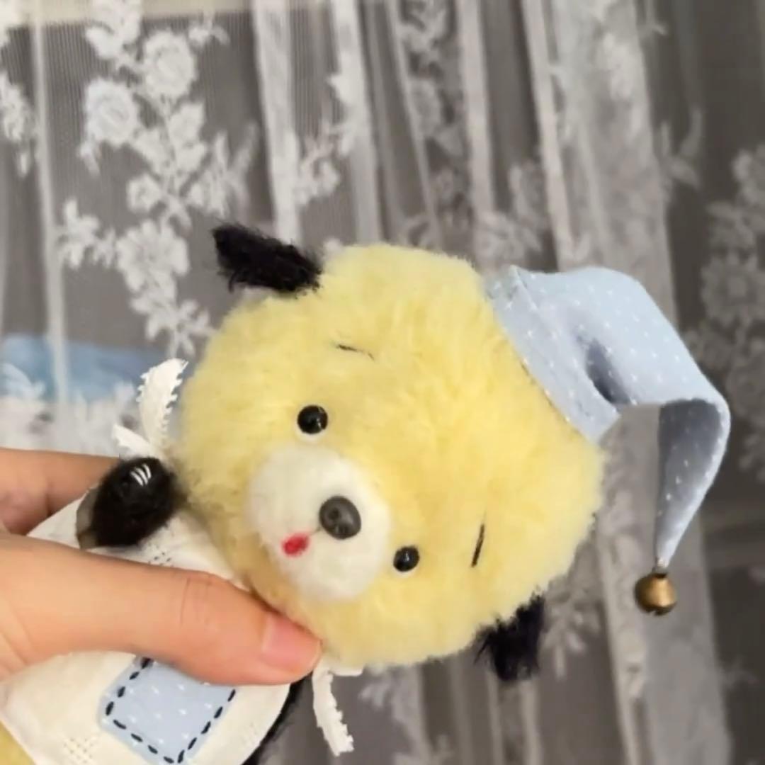 ナイトキャップワンちゃん ぬいぐるみ いぬ 海外作家様 ハンドメイド 部屋飾り