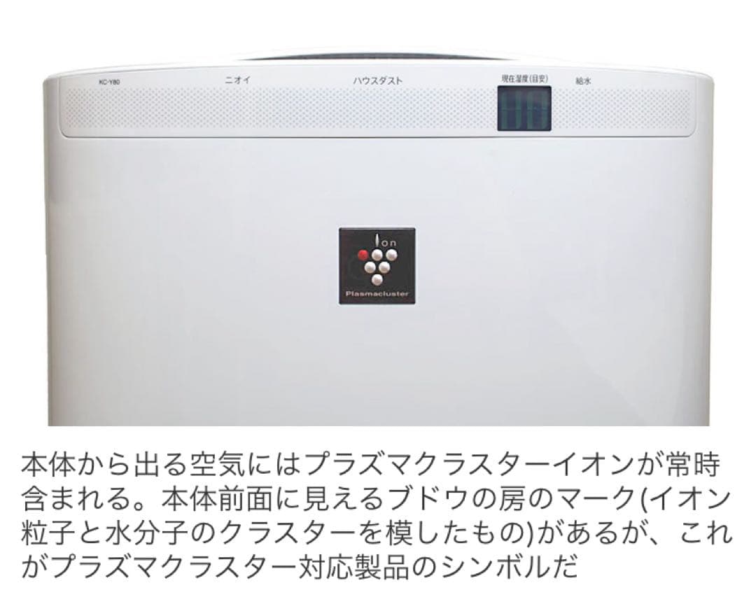 新品　シャープ 加湿空気清浄機 プラズマクラスタ　床置　KC-Y80ホワイト