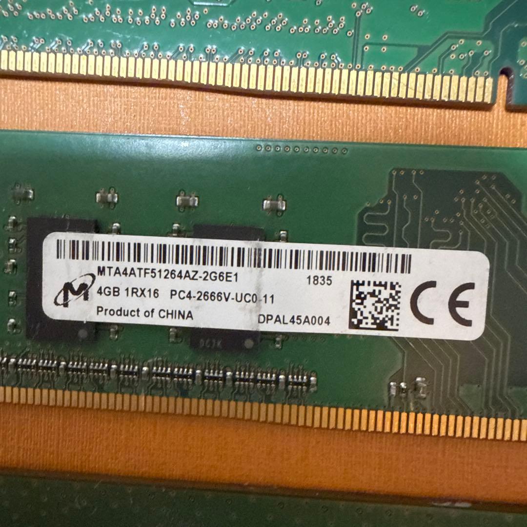 Samsung 4GB DDR4 メモリ 2666二枚　2400二枚
