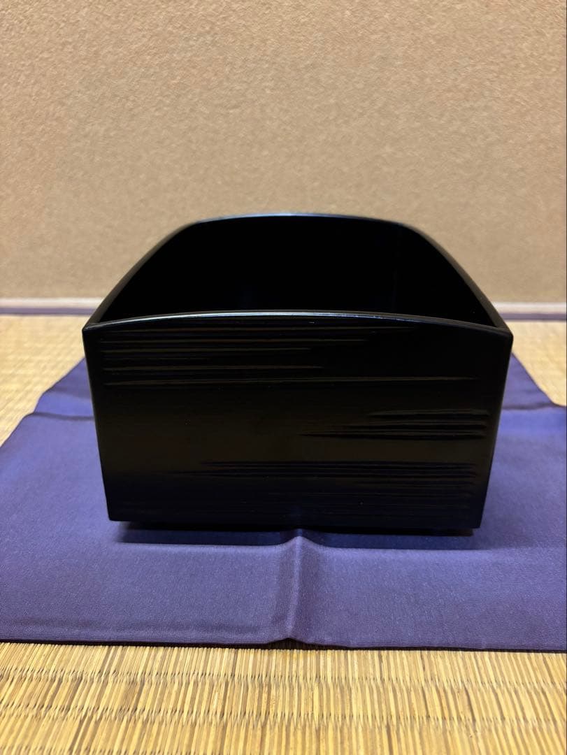 川端近左　粒足煙草盆　莨盆　茶道具　京塗