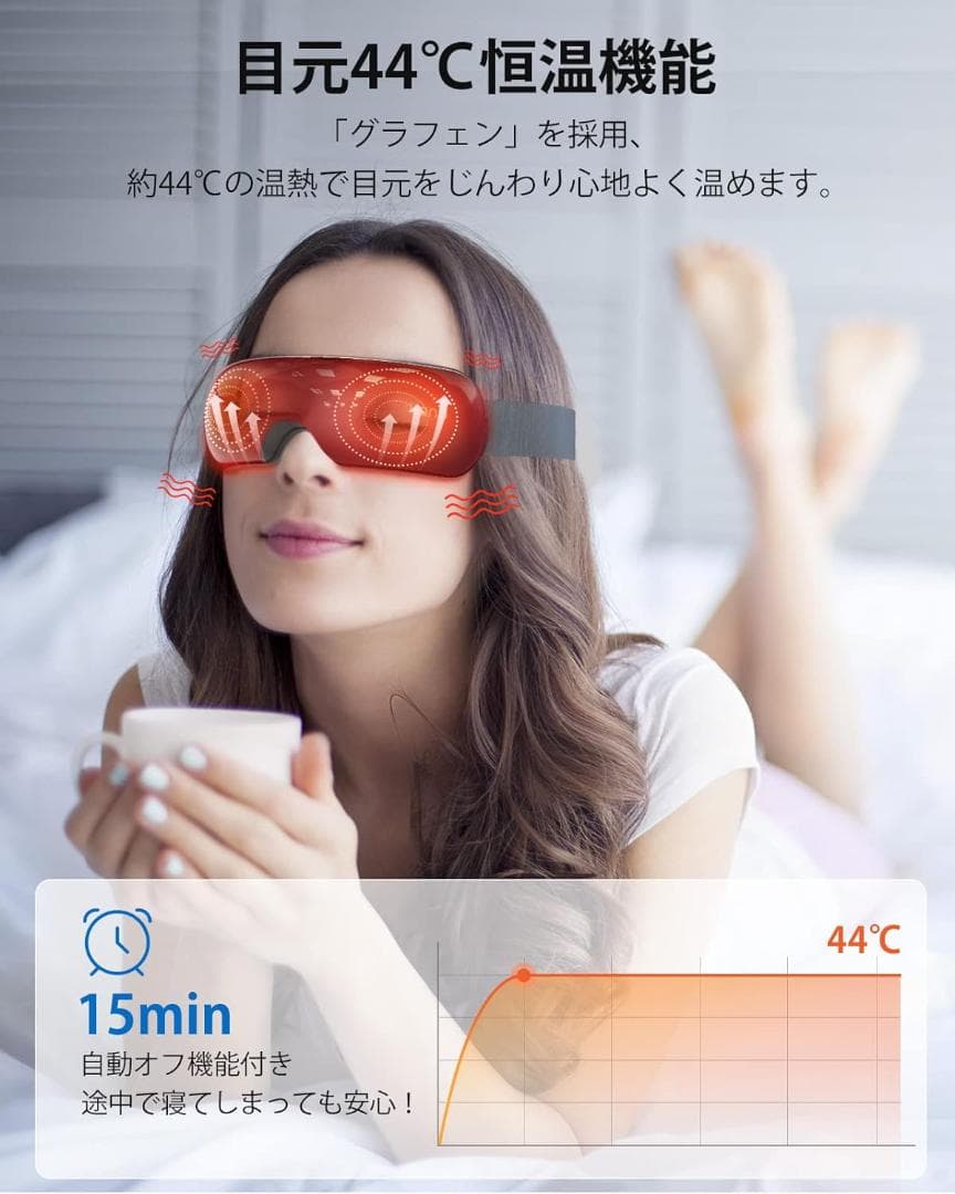 llano アイウォーマー 可視式 8Dエアバッグ ホットアイマスク 目元エステ