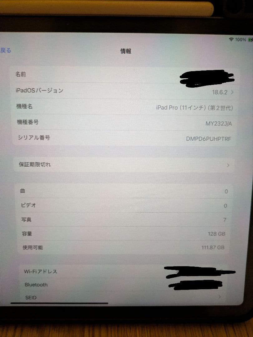 iPad Pro本体 11インチ 第2世代 スタンドケース・フィルム付き