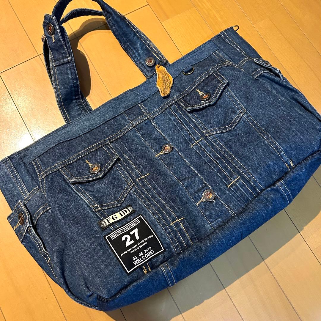 971.デニムリメイク トートバッグ　ジージャン