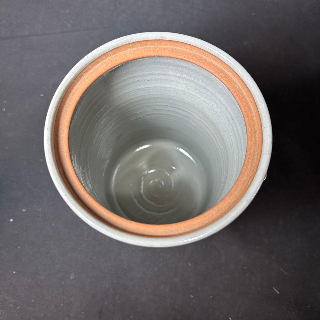 J08 送料無料　水指　永豊　細水指　茶道具　茶室　乾山　雁に秋草
