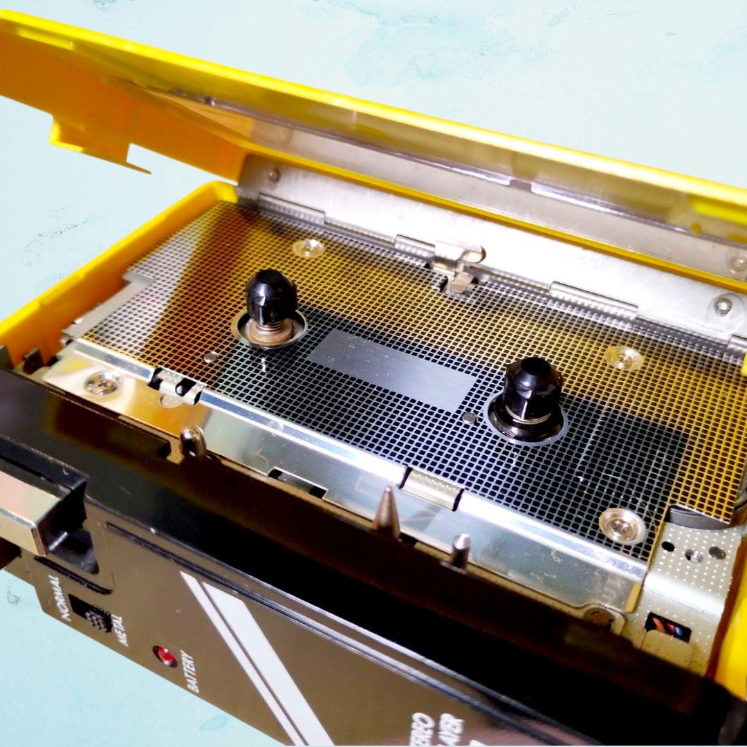 【動作確認済】カセットプレーヤー イエロー フェアメイト FAIR MATE