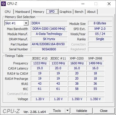 動作品 ADATA DDR4-3200 32GB 8GBx4 RGB XMP