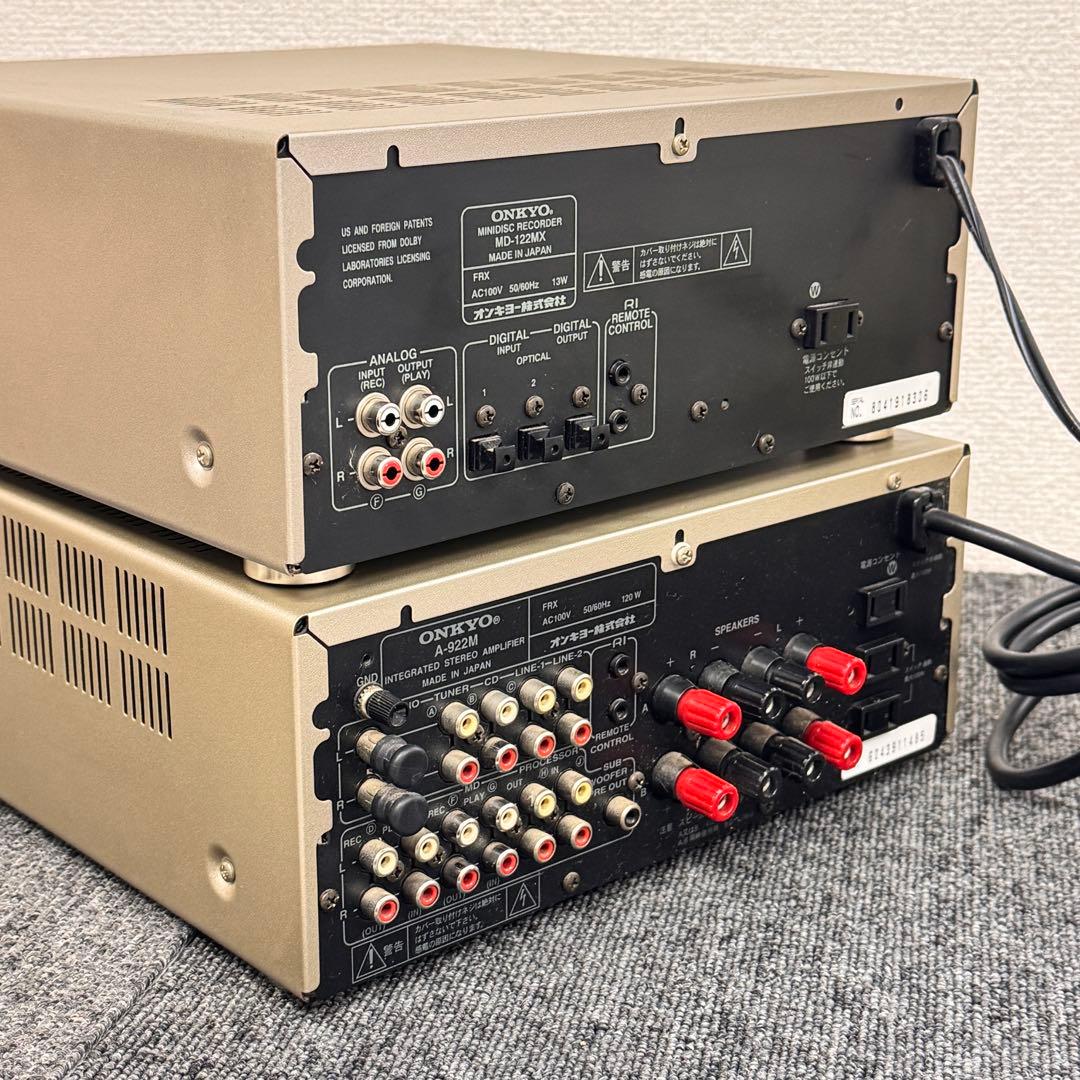 ONKYO A-922M プリメインアンプ MD-122MX セット通電確認済