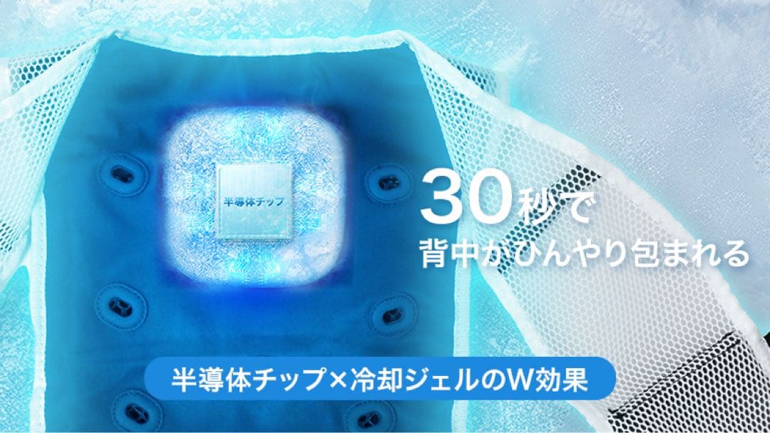 水・氷一切不要 半導体冷却技術 -12℃ 水洗い可 超軽量冷却ペルチェベスト
