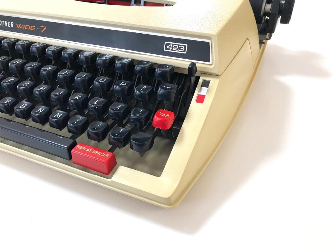【完動品・印字可能・取説付】ブラザー「WIDE-7」423 タイプライター