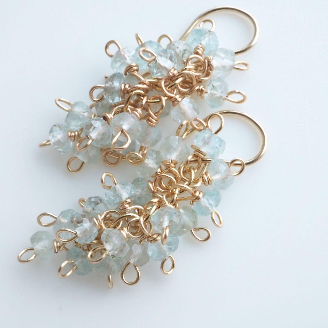 【ビタミンM】《1点限定/現品です》宝石質アクアマリンのたわわピアス