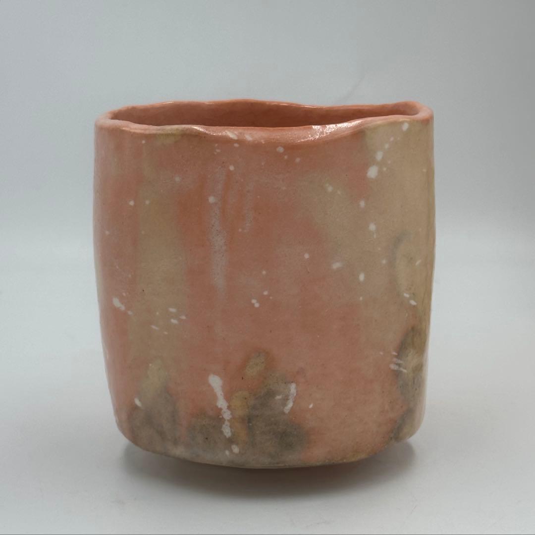 茶道具　筒茶盌　光悦写　雪片(せっぺん)　佐々木昭楽作　栞　共箱