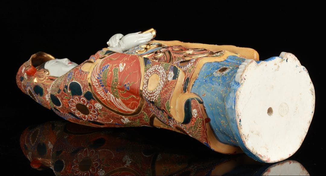 九谷焼 八幡窯 色絵金彩 観音菩薩立像 61cm 仏像 仏教美術 古美術 骨董品