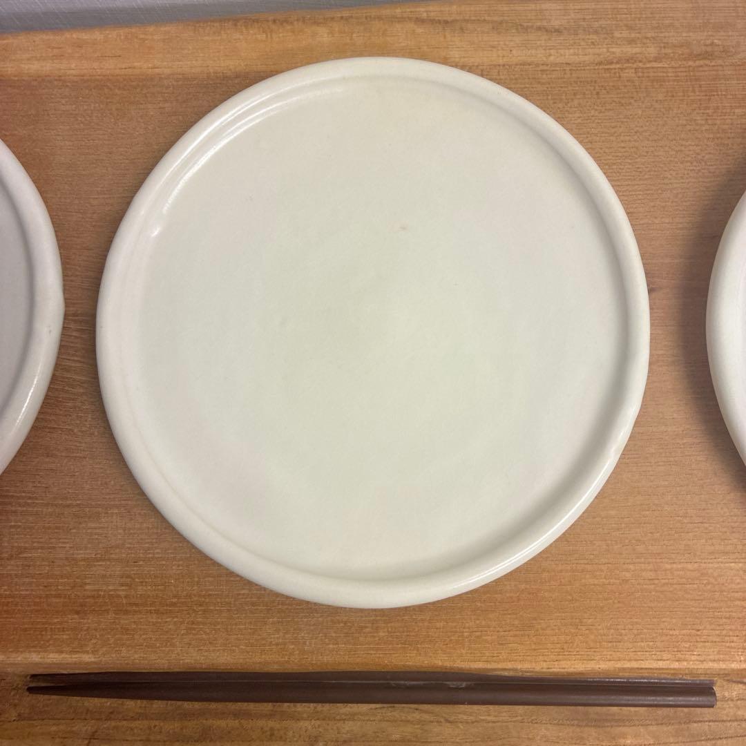 あおい新品　陶器　陶芸作家　プレート皿3枚　412