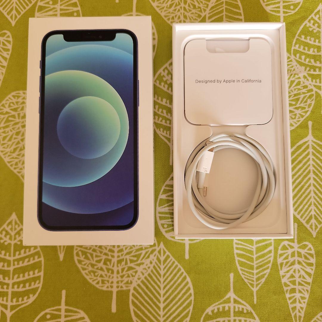 iPhone 12mini ブルー 本体 箱 充電ケーブル付き　ジャンク