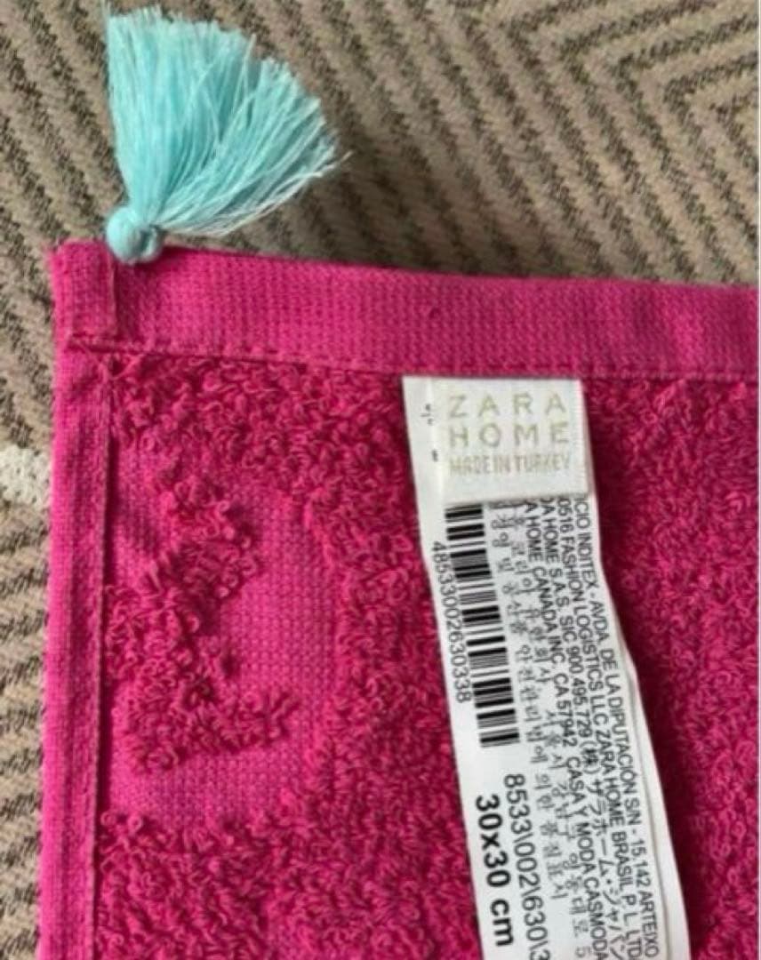 新品未使用タッセル付きタオルハンカチ5枚セット