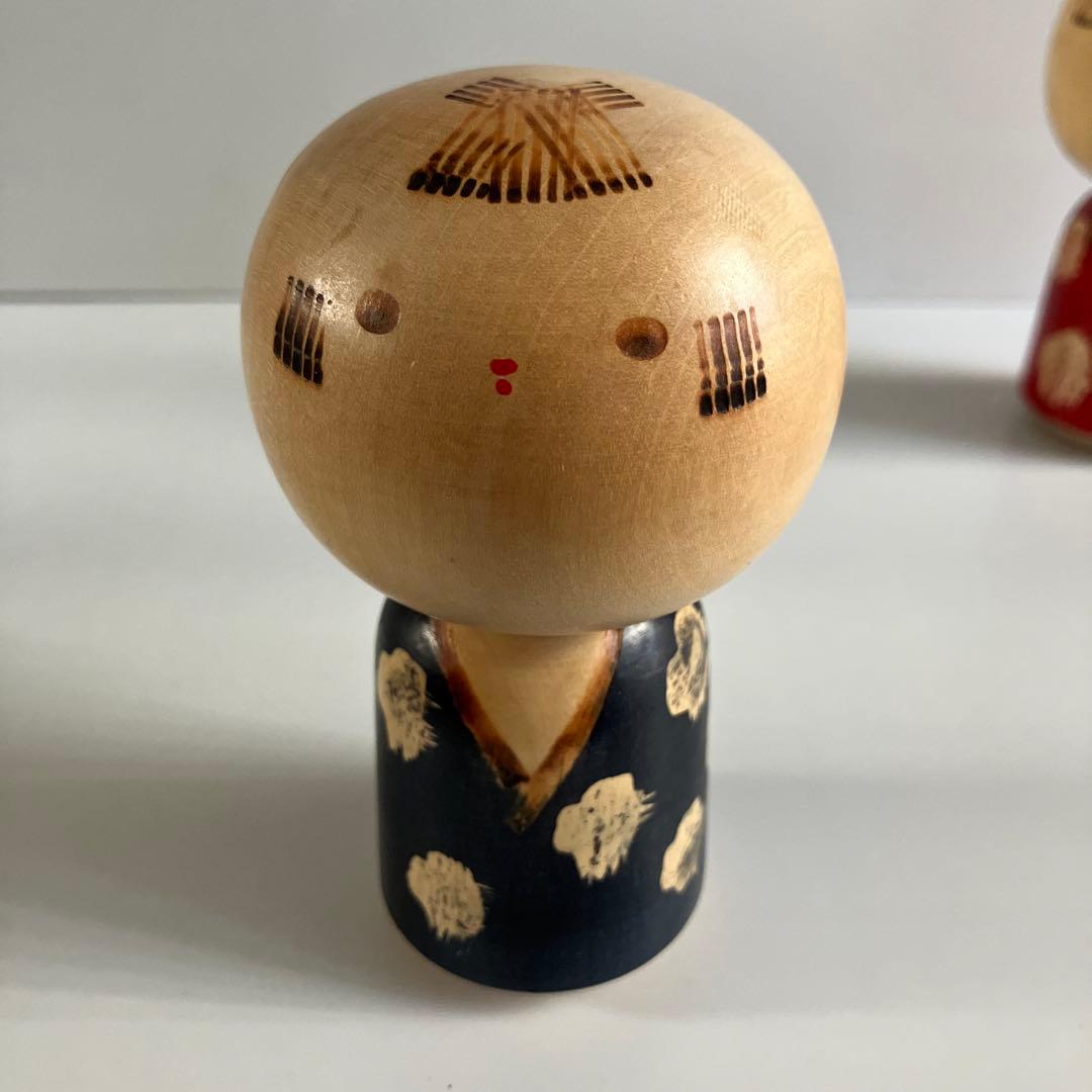 創作こけし　村上けん一　こけし　2体