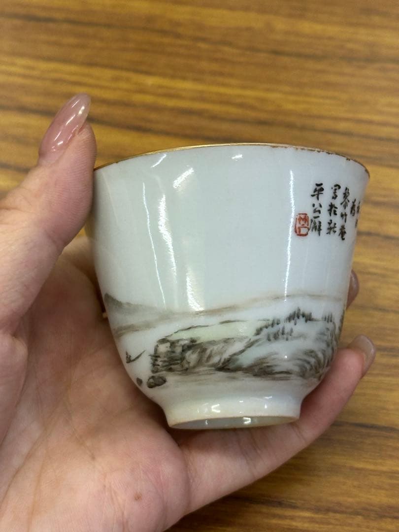 中國古美術 盃 大清光绪年製 茶碗 煎茶道具 傷あり