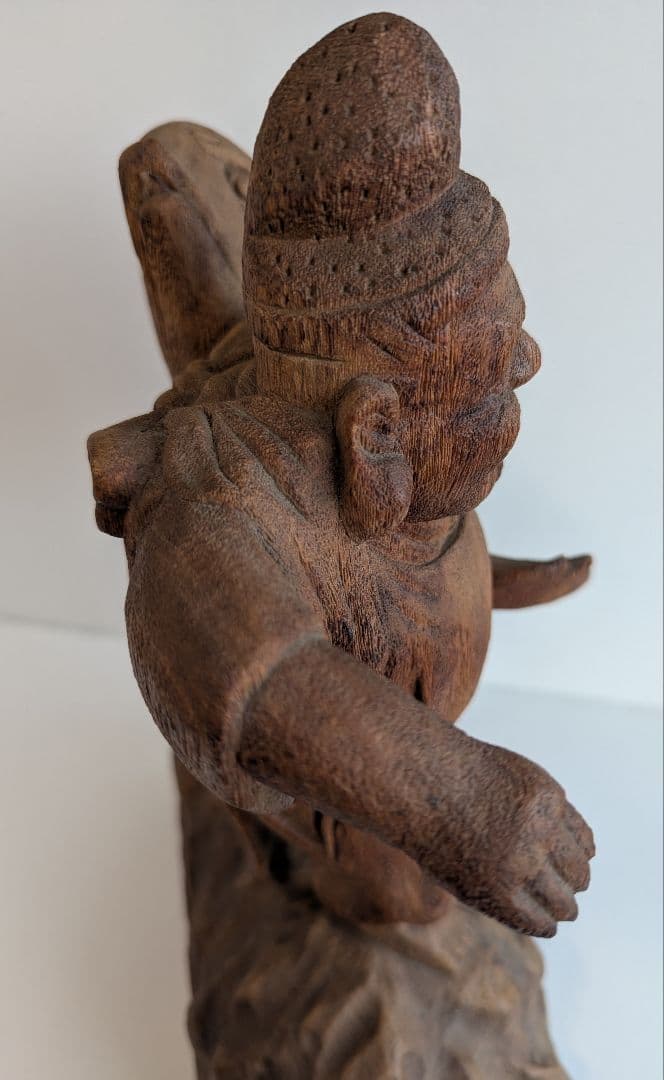 木彫り 恵比寿像 鯛抱え 七福神 40cm 木彫彫刻 民芸品