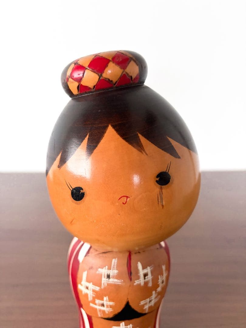 岸 貞男 Sadao 創作 こけし kokeshi doll レトロ 可愛い