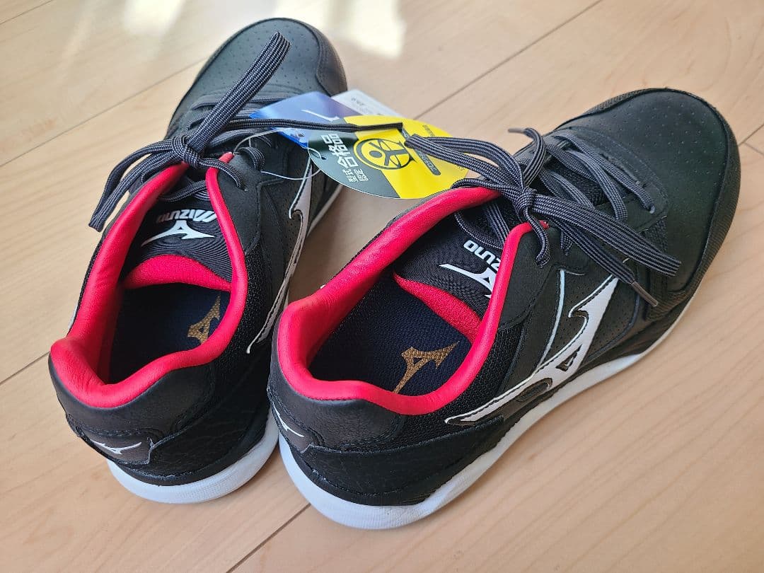 新品！Mizuno 安全靴 25 ブラック/レッド セーフティシューズ ミズノ