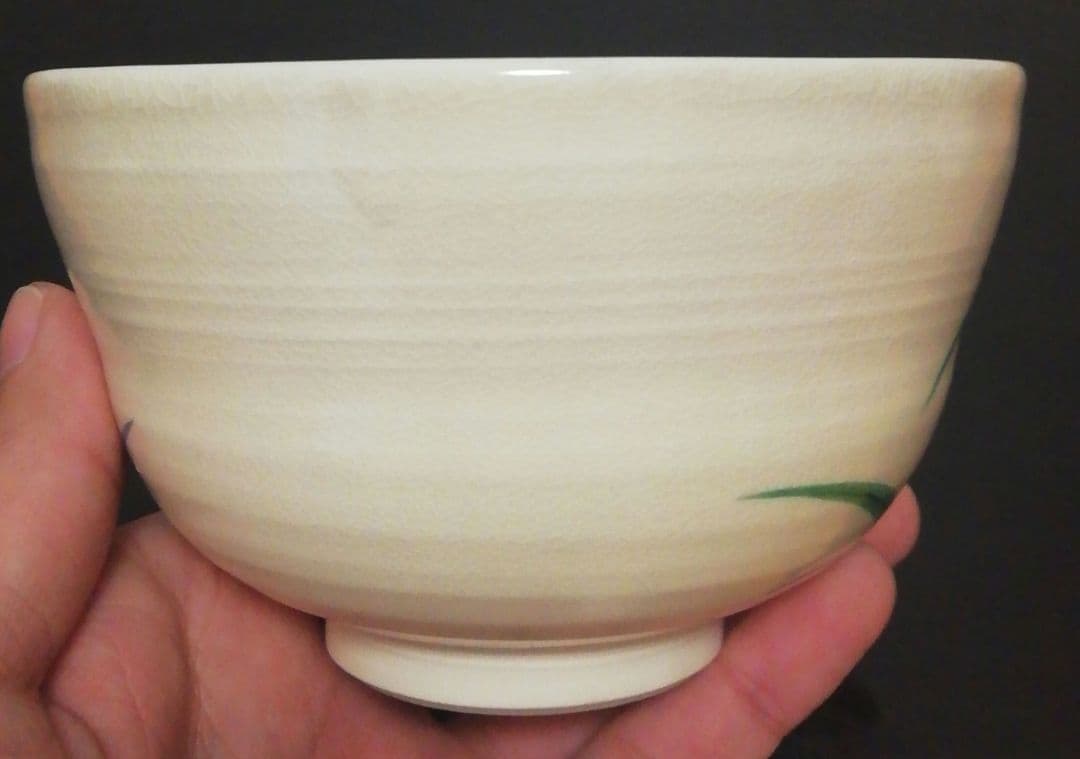 伊坂清香　色絵　薄之図　茶碗　共箱　共布　略歴付　茶道具