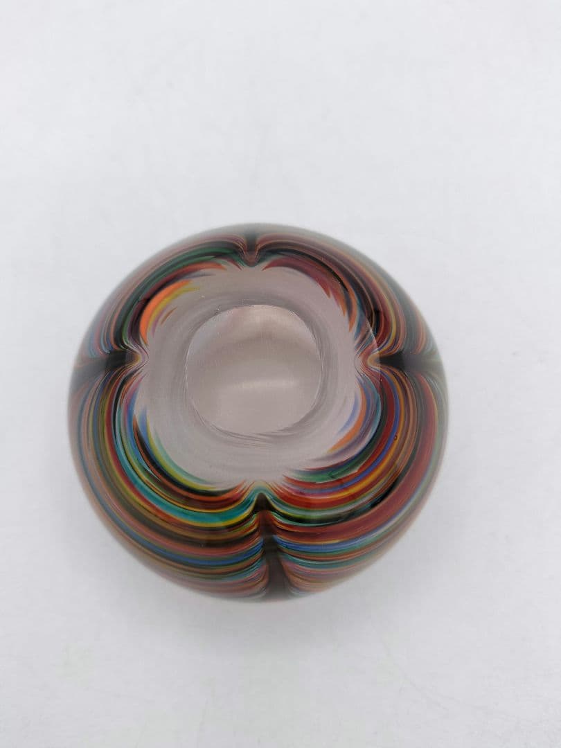 d127【新品・未使用】硝子茶器 彩七彩（拭漆蓋）佐々木麗峰 木箱　茶道具
