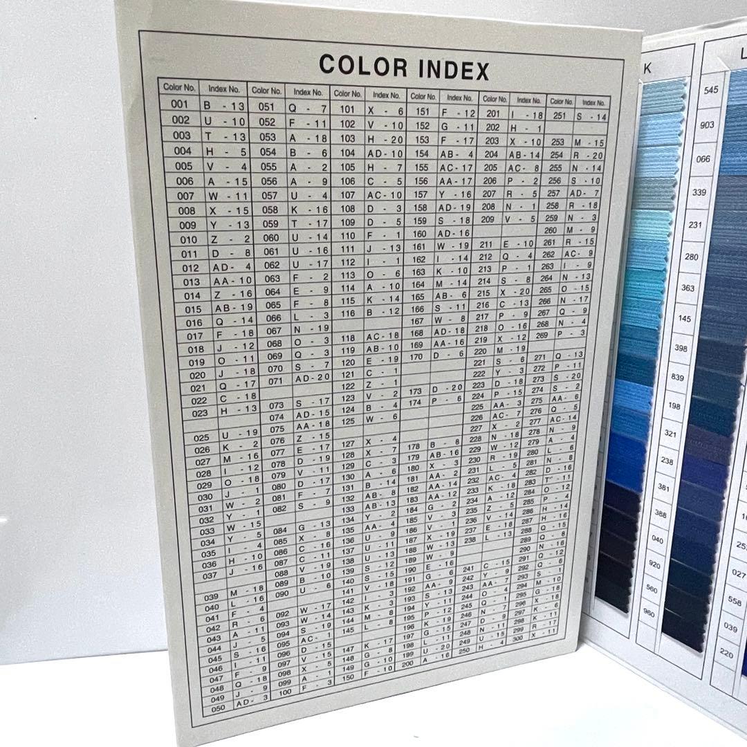 YKK ファスナー カラーカード 色見本帳 カラーサンプル帳
