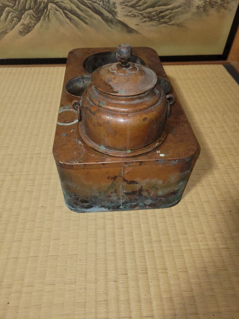 アンティーク 銅製 燗銅壺 長火鉢 手あぶり 古道具 酒器 キャンプ