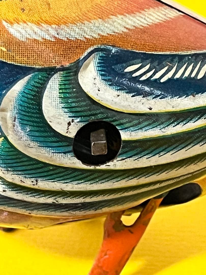 超珍品　昭和レトロ　ブリキ製（日本製、野村トーイ製）　野鳥（スズメ？）のおもちゃ