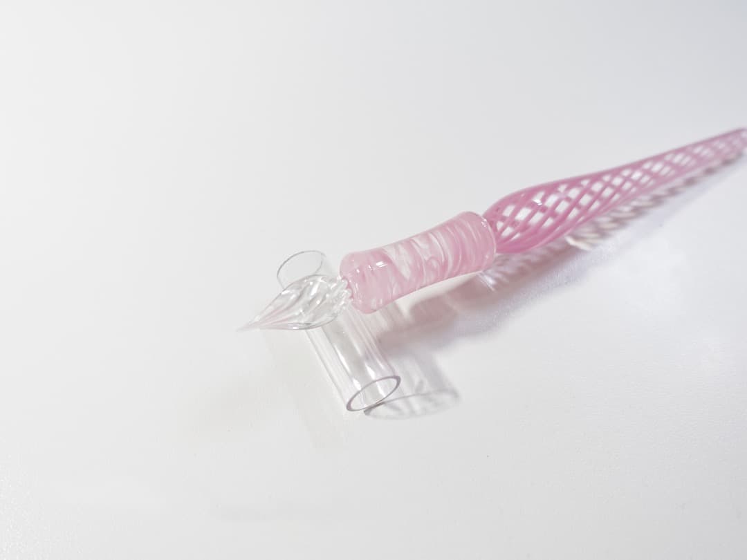 筆記具 Hanabi Glass Studio - pink clear marble