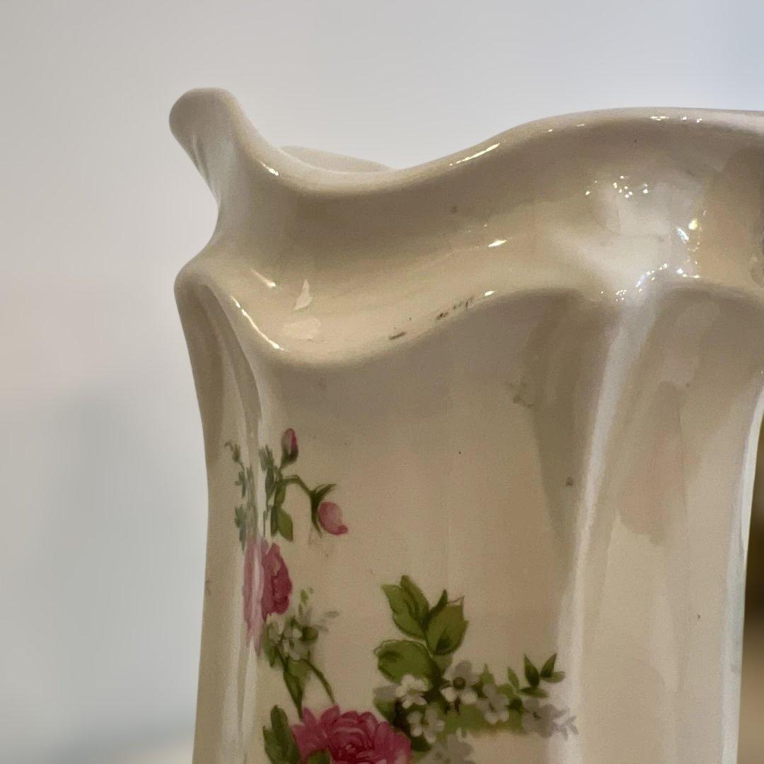 英国ヴィンテージ花柄陶器ピッチャー