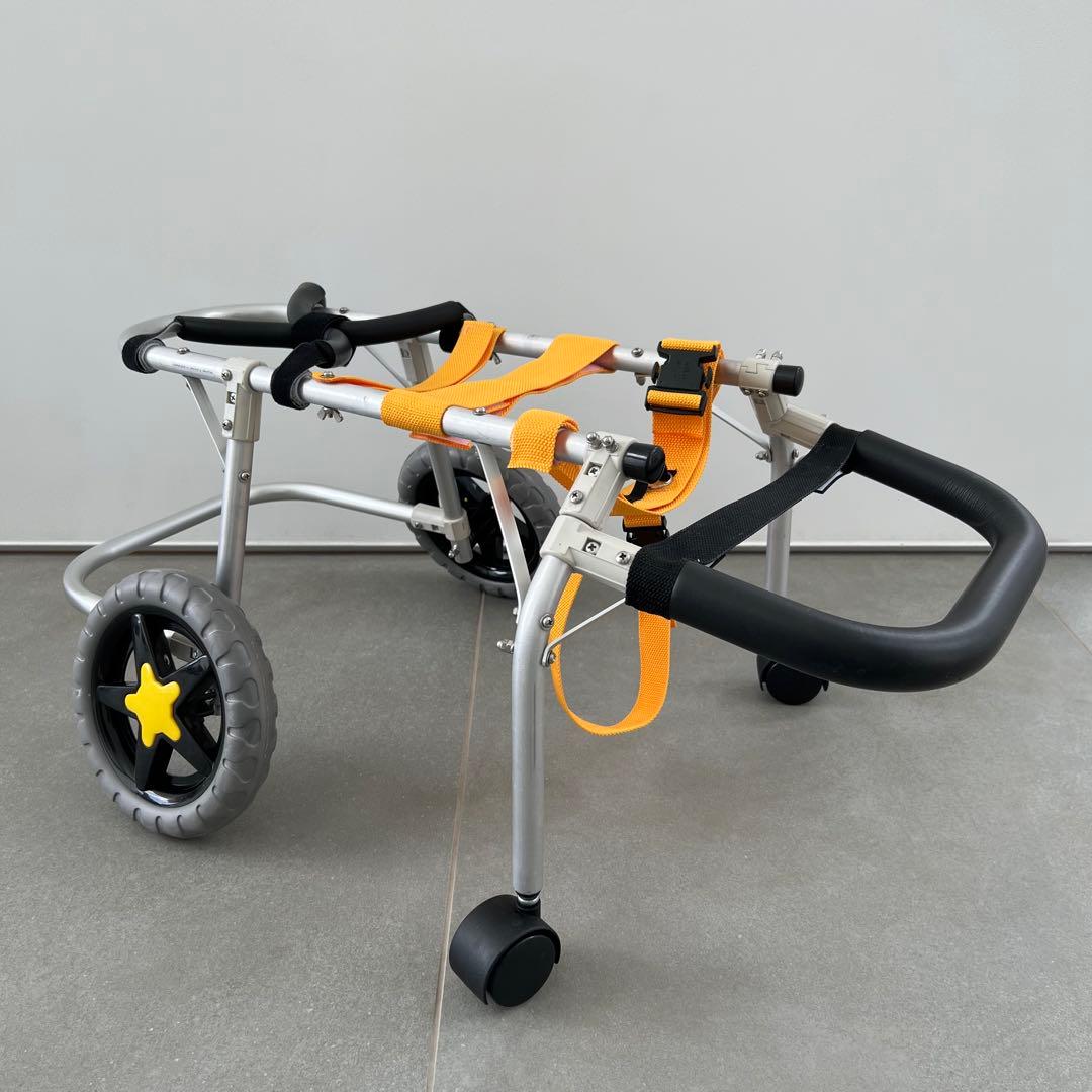 バックヤードファクトリーぶる 中型犬用アルミパイプ4輪カート&アゴ乗せ付き車椅子