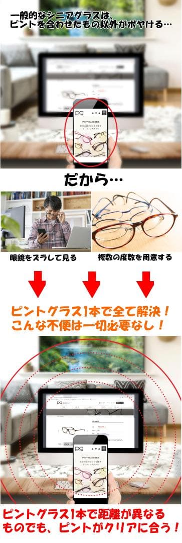 【未使用】視力補正用眼鏡 ピントグラス PG-215-TO べっこう