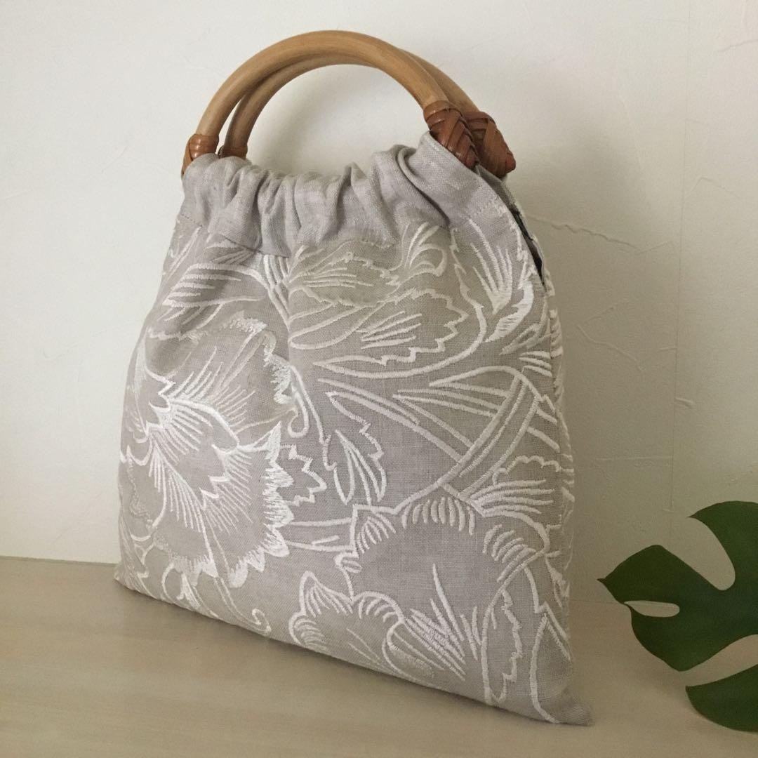 ピュアモリス♣︎Pure Poppy Embroidery♣︎ハンドメイドバッグ