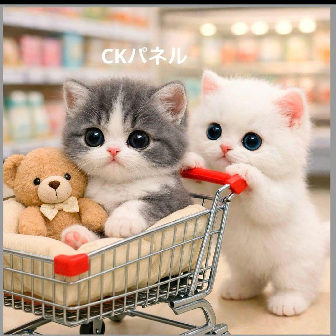 激レア絵本を読むねこパネル生地　ハンドメイド