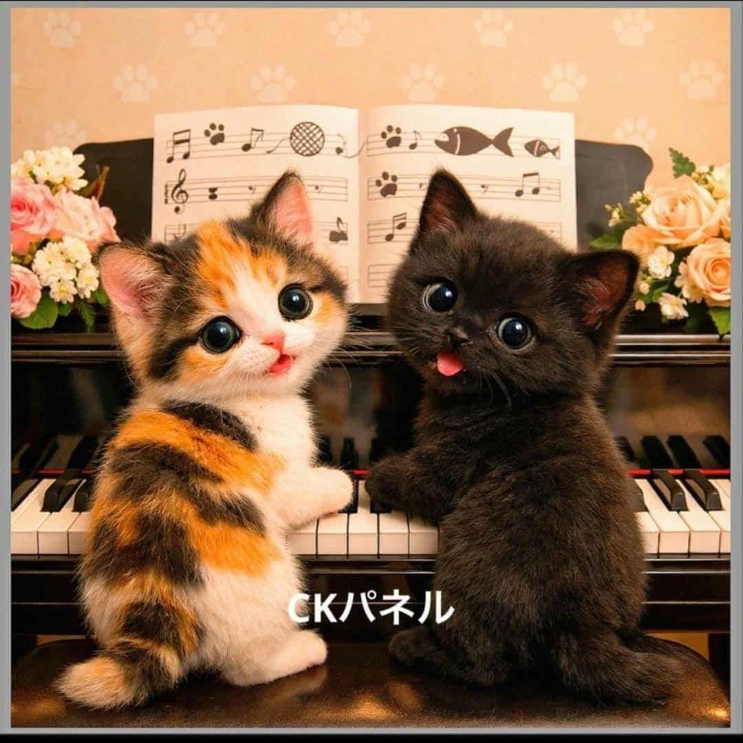 激レア絵本を読むねこパネル生地　ハンドメイド
