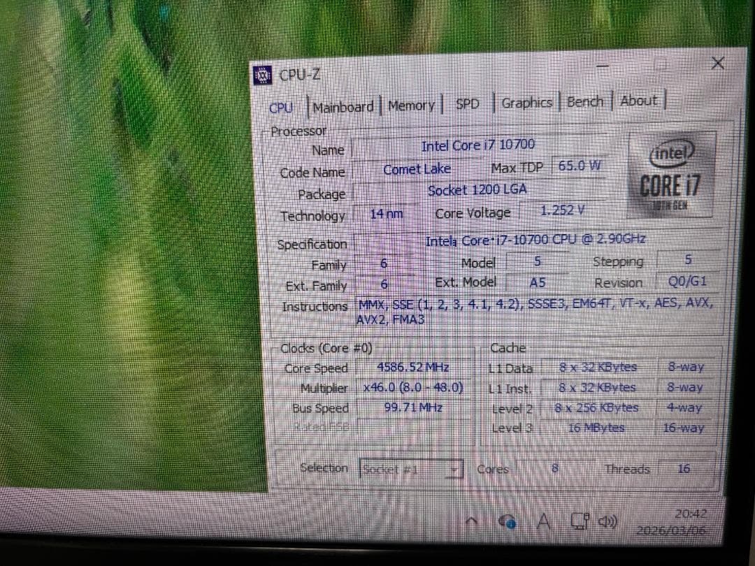 CPU Intel Core i7-10700