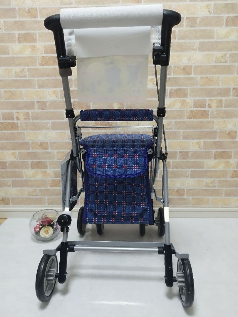 値引き可能✨️島製作所　RWC 二筋格子ブルー柄　新品未使用　シルバーカー