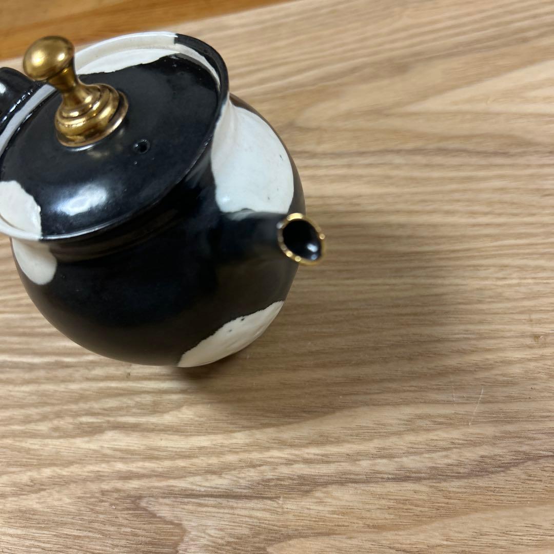 人気作家　陶芸作家　常滑焼　常緑窯　丹下悦子　金彩　ドット　急須　茶器　希少