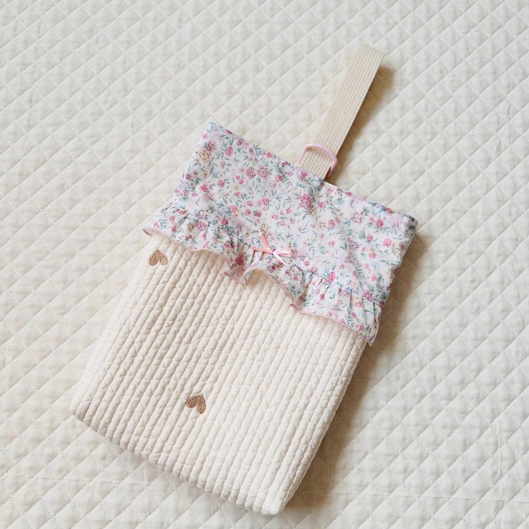 ハンドメイド　リバティ生地　ヌビ　キルト　レッスンバッグ　バードソング　女の子