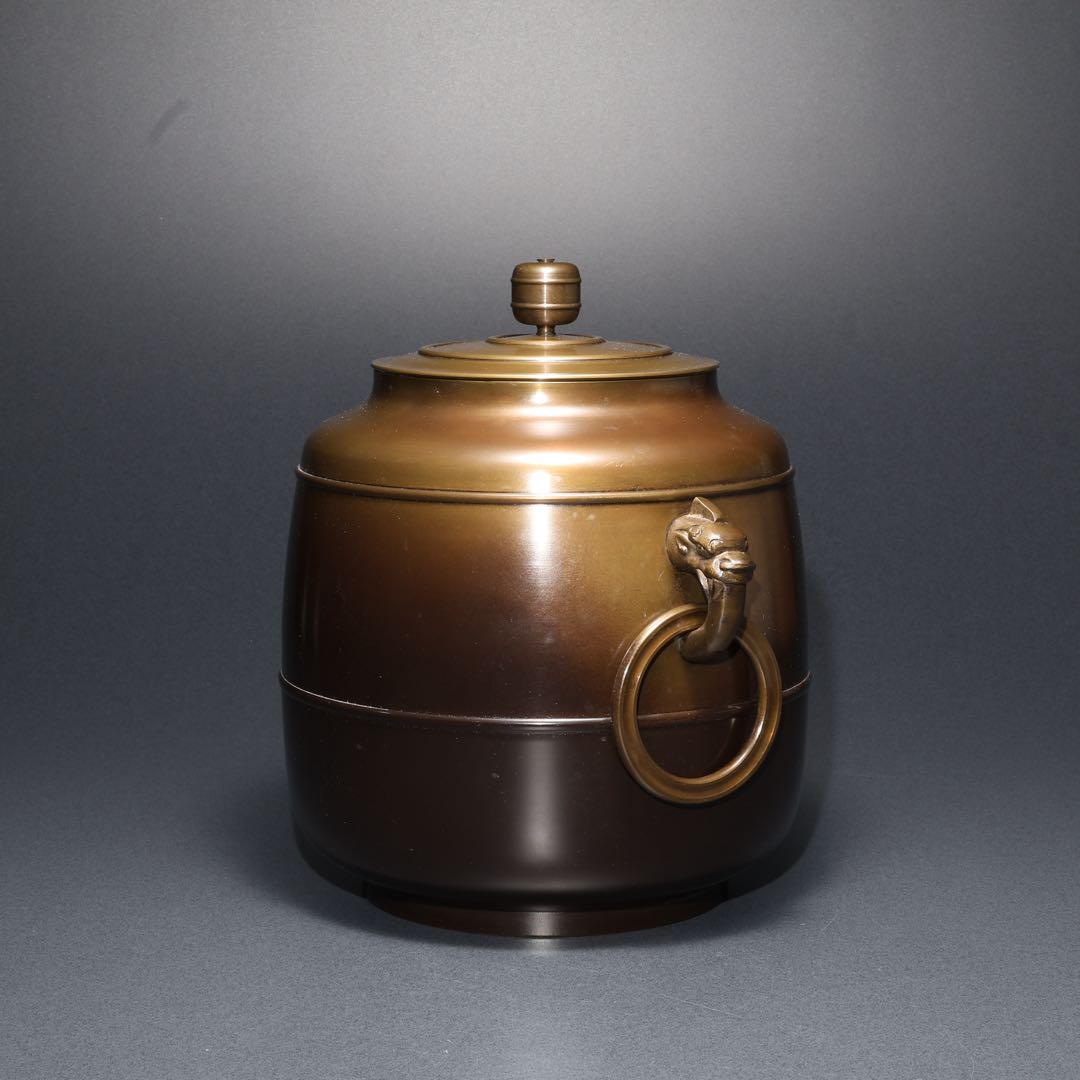 【茶道具】唐銅　皆具　秀峰　共箱　R1678ダ