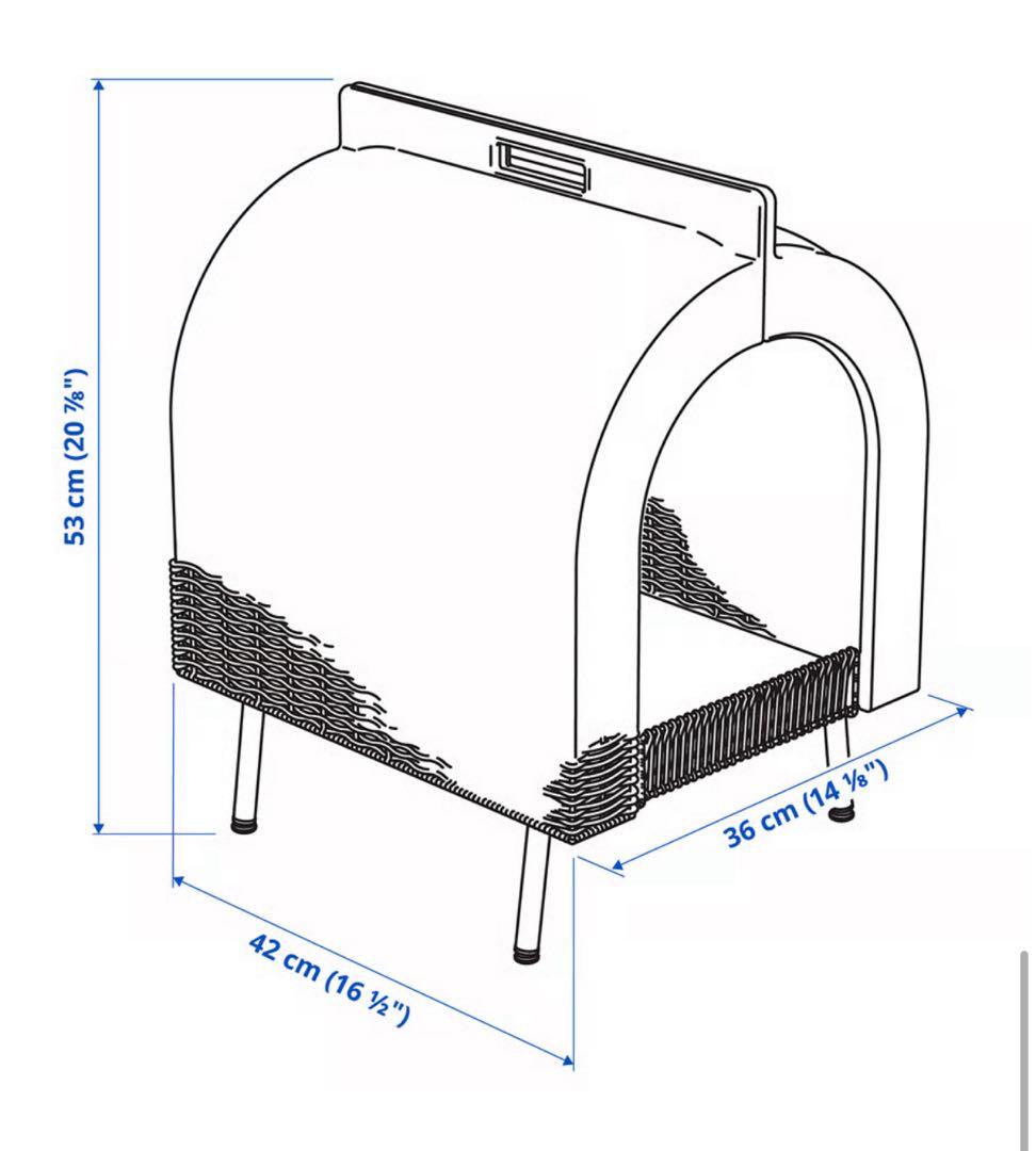 IKEA ウートソッド　ラタン製ドーム型キャットハウス