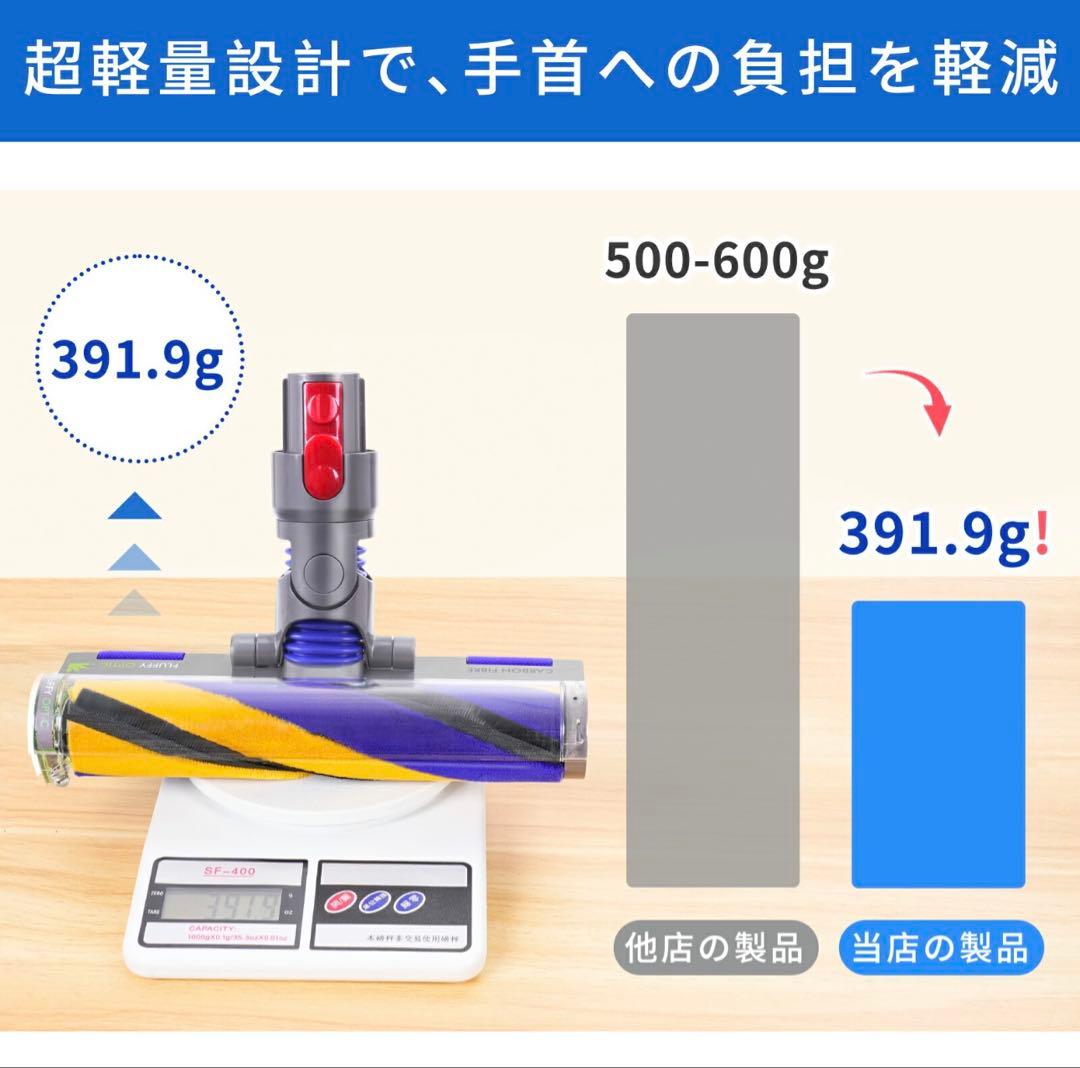 ダイソン V8 V10 V15 交換用 軽量 ソフトローラー対応 緑光互換ヘッド