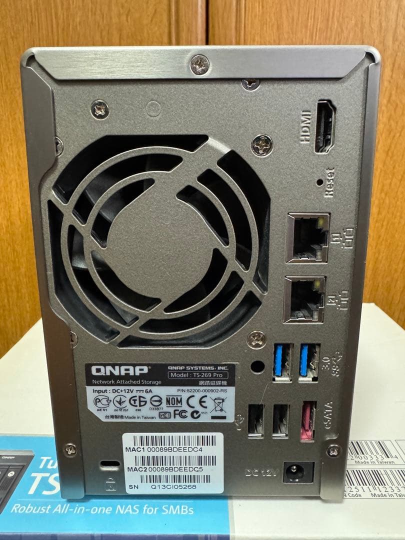 QNAP TS-269 Pro NAS WD RED 1TBx2 メモリ3GB